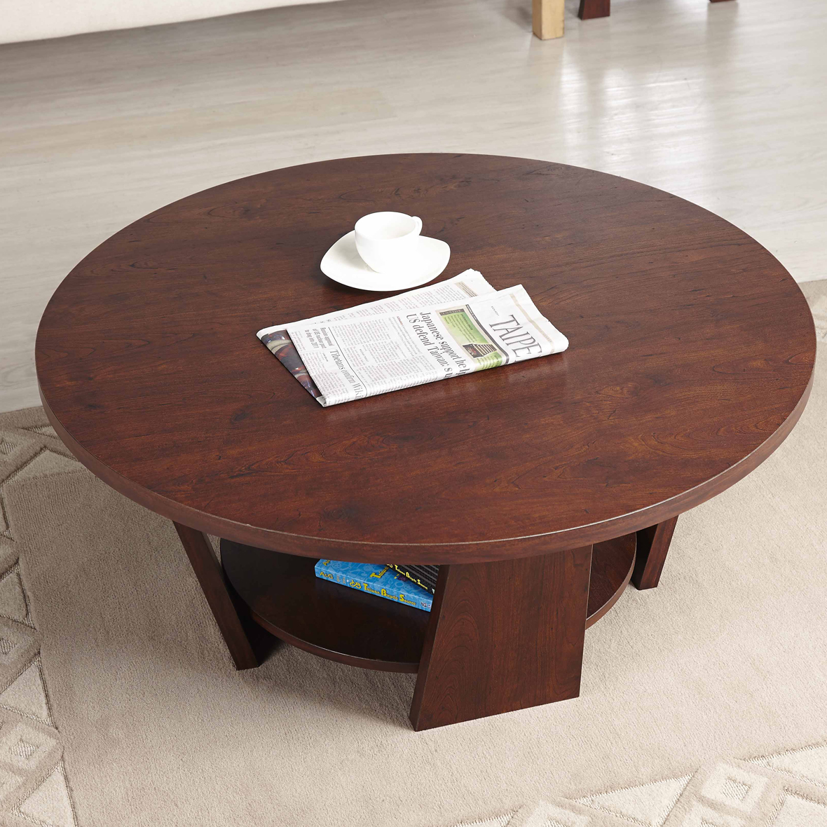 Double Layer Round Tabletop Coffee Table Home Furniture Diy Coffee Table Flat Round Tabletop