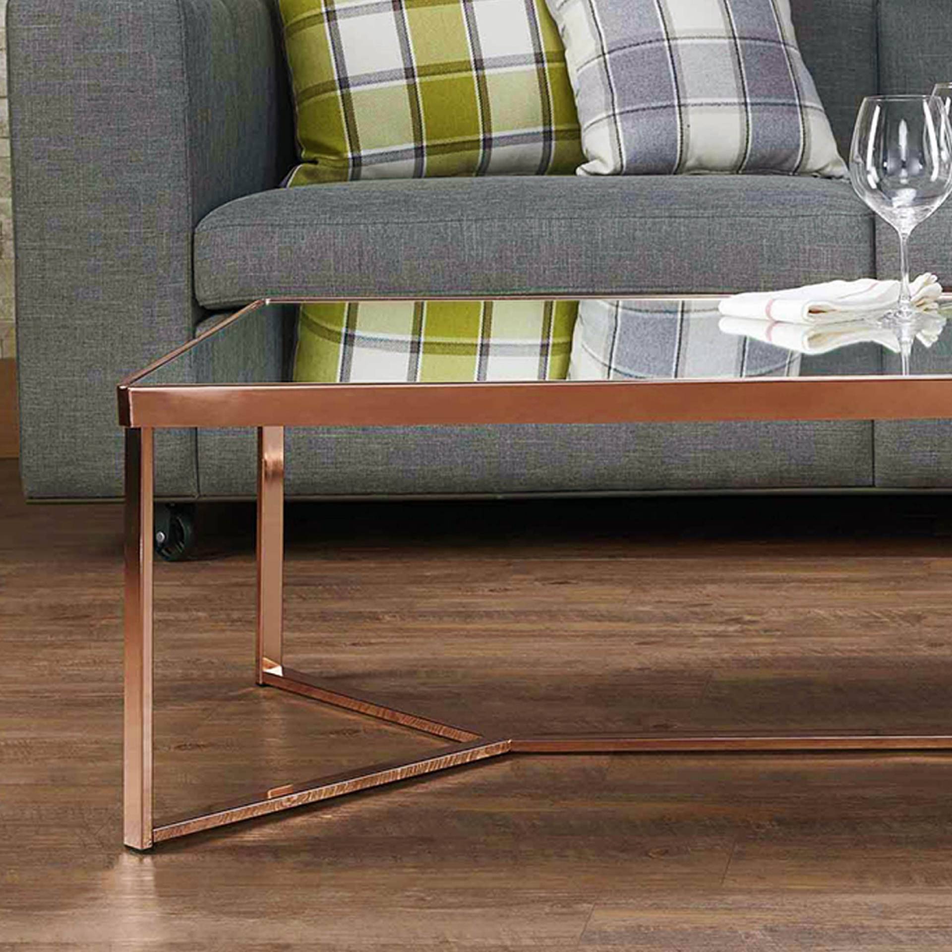 Rectangle Mirror Surface Glass Coffee Table Home Furniture Easy Assembling Coffee Table Fit To Place Anywhere At Home Modern Forward