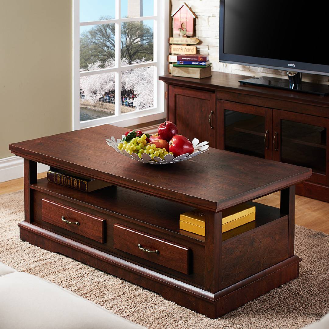 Vintage Walnut High Quality Coffee Table Home Furniture Le Retro Style Color