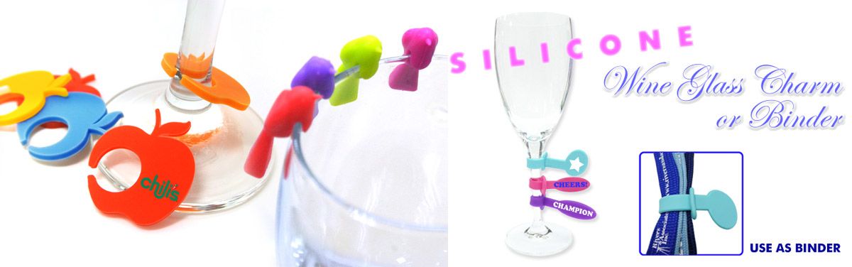 Custom Wine Charms And Glass Markers Gift Premiums Items Eco Friendly Silicone Wine Glass Charms And Tags