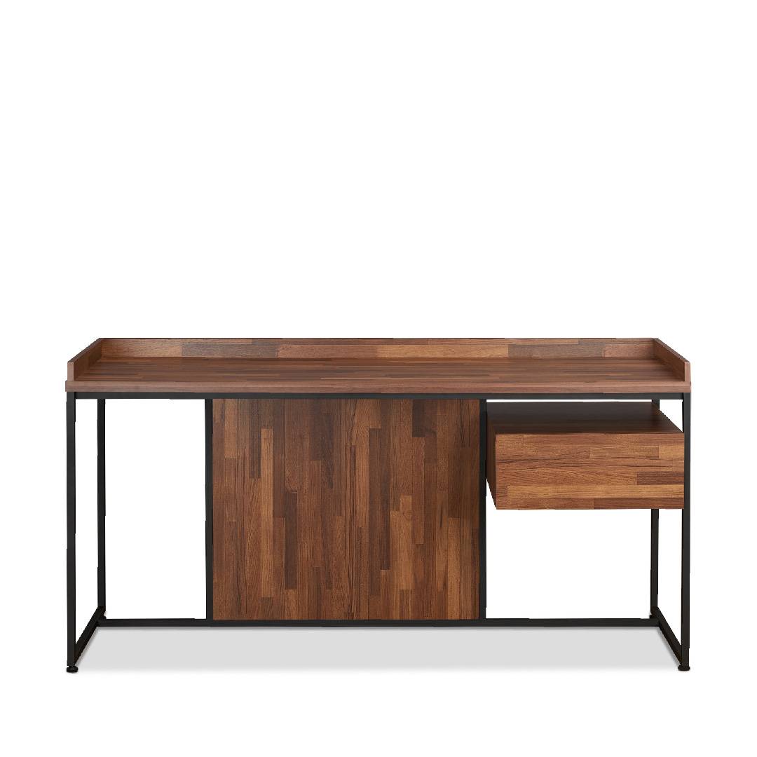 مكتب مكتب ريترو خشب الساج الداكن الشركة المصنعة للأثاث الخشبي المسطح slicethinner