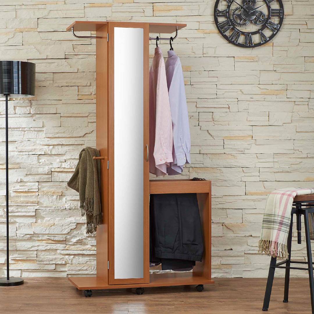 Light Walnut Mobile Kleiderschrank Versorgung Umweltfreundliche