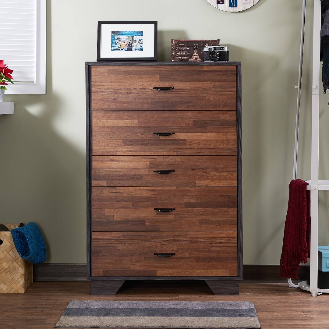 Uber 59 Jahre Mix Dark Teak Retro Five Drawers Herstellung Und
