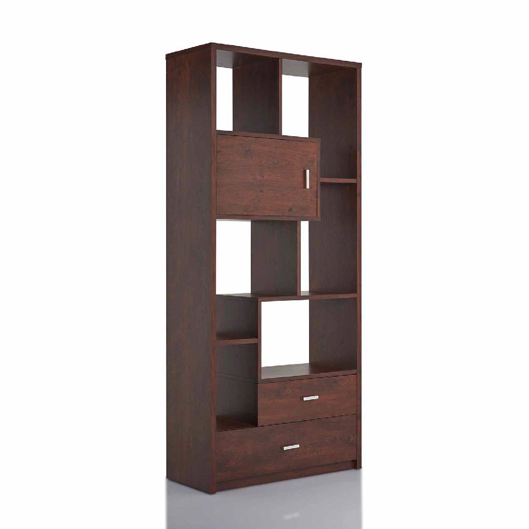 Vintage Walnut Wooden Laminate Modern Bookcase Supply One Stop