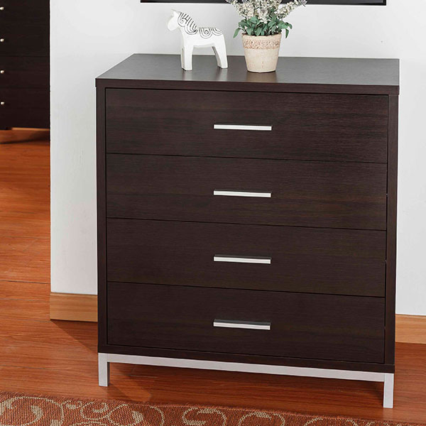 4 Layers Storage Cabinet With Paper Laminate Metal Foot Stool