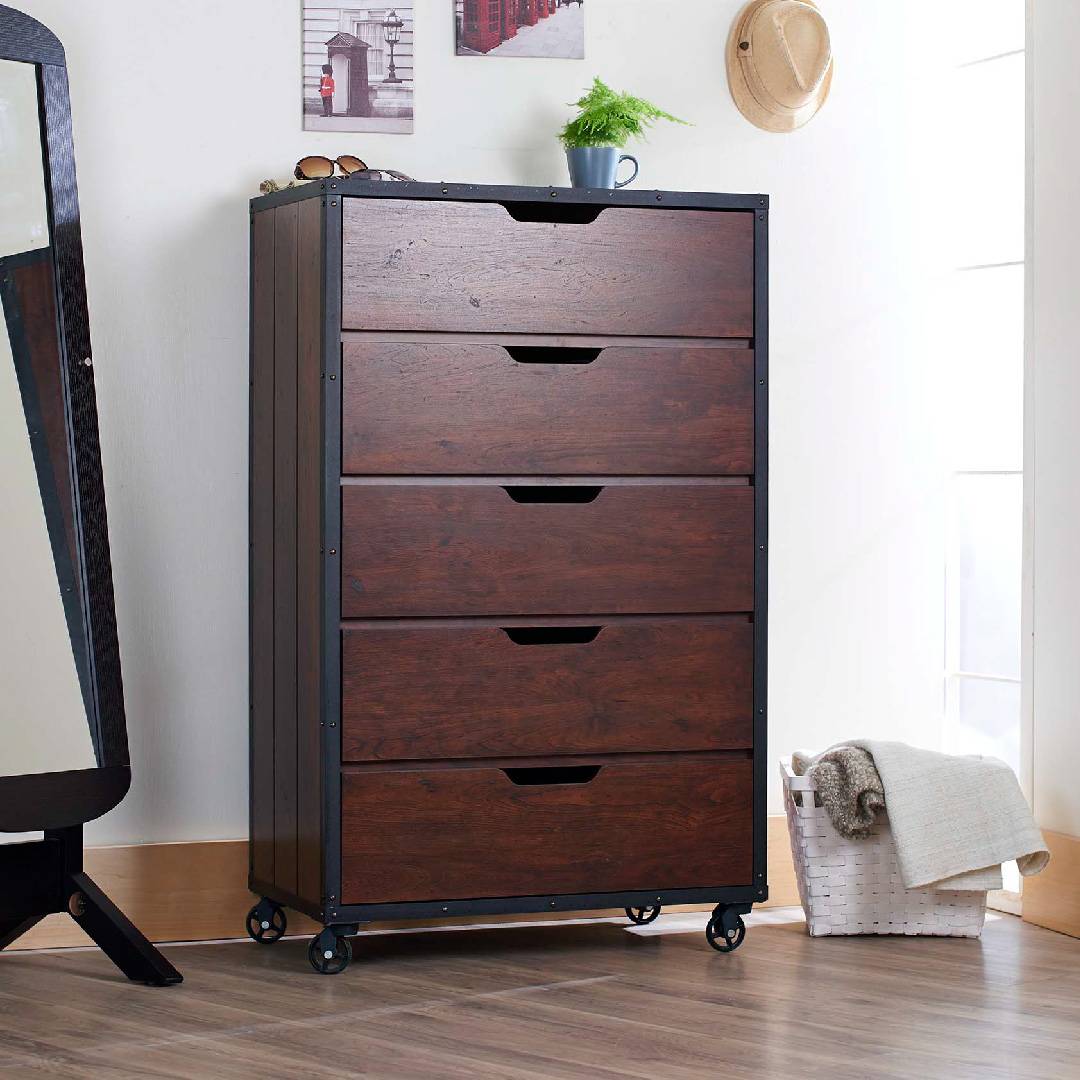 Small Industrial Chest Of Drawers Retro//Vintage Look Cool Furniture Desk tidy