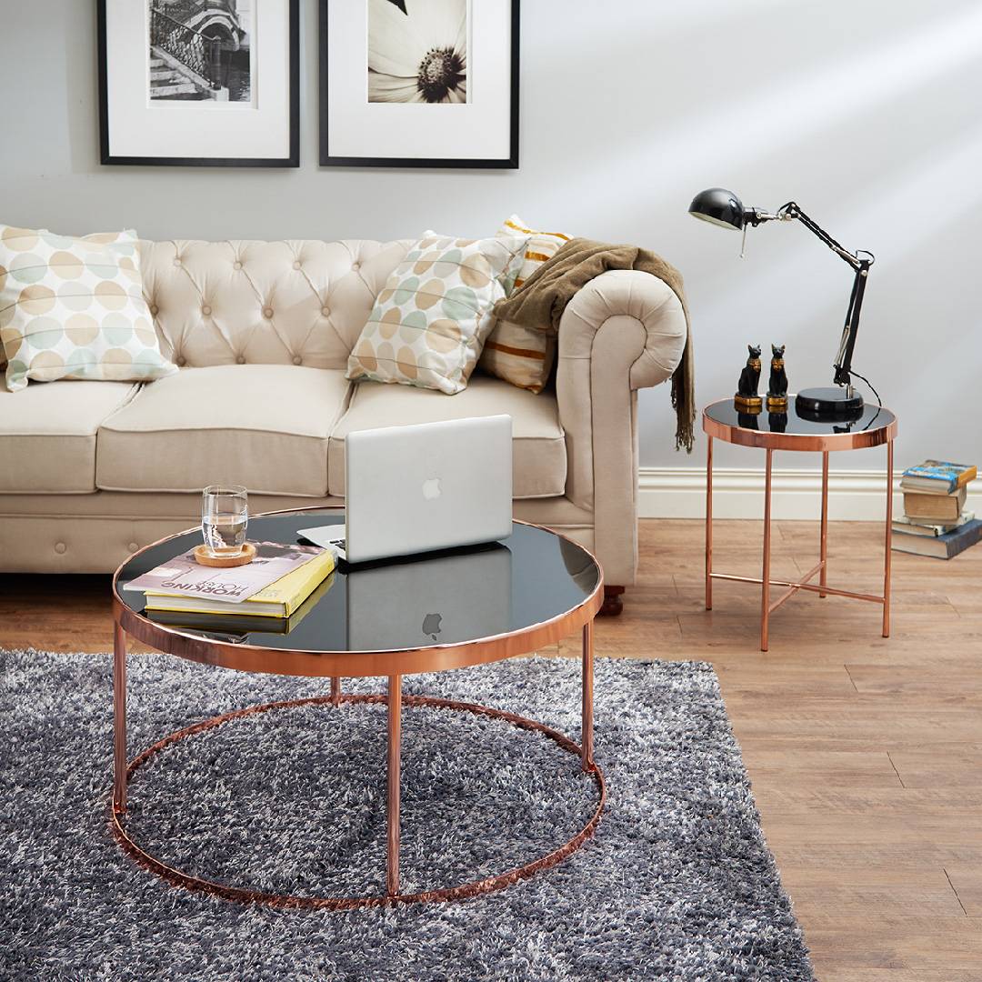 Mesa Auxiliar Moderna Redonda De Oro Rosa Proveedor De Muebles Ecologicos Y Seguros Slicethinner