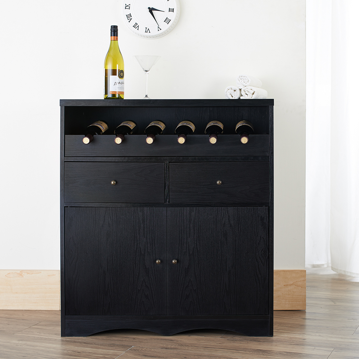Multiple Storage Space Wine Cabinet Supply One Stop Eco Friendly