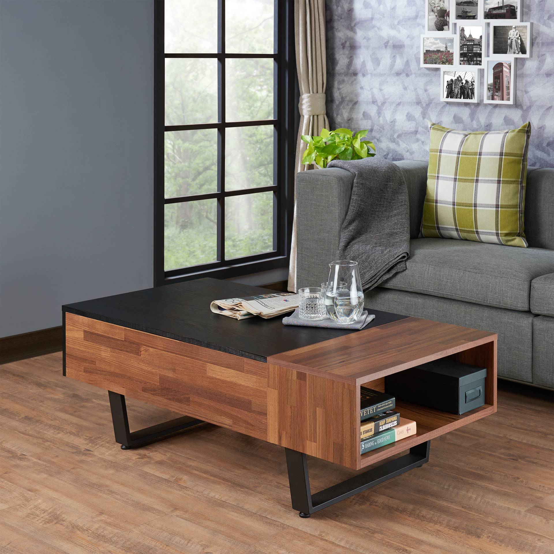 Mesa de centro de teca oscura | Tocador de de madera y fabricante de muebles | rebanar