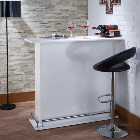 Bright and white quality bar table - Bright and white paper laminate, fits everything white, it’s  easy to clean.