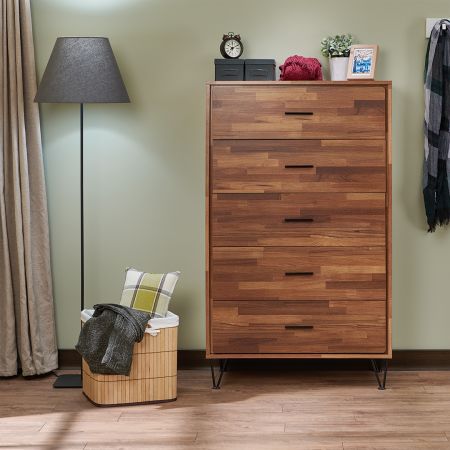 Decorated Modern Reclaimed Teak Chest Of Drawers - Decorated Modern Reclaimed Teak Chest Of Drawers