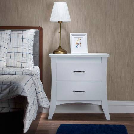 High Textured Bright White Color Side Table