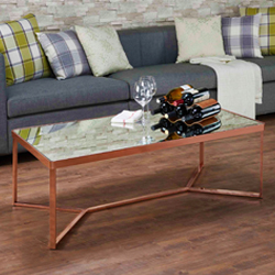 RECTANGLE MIRROR SURFACE GLASS COFFEE TABLE