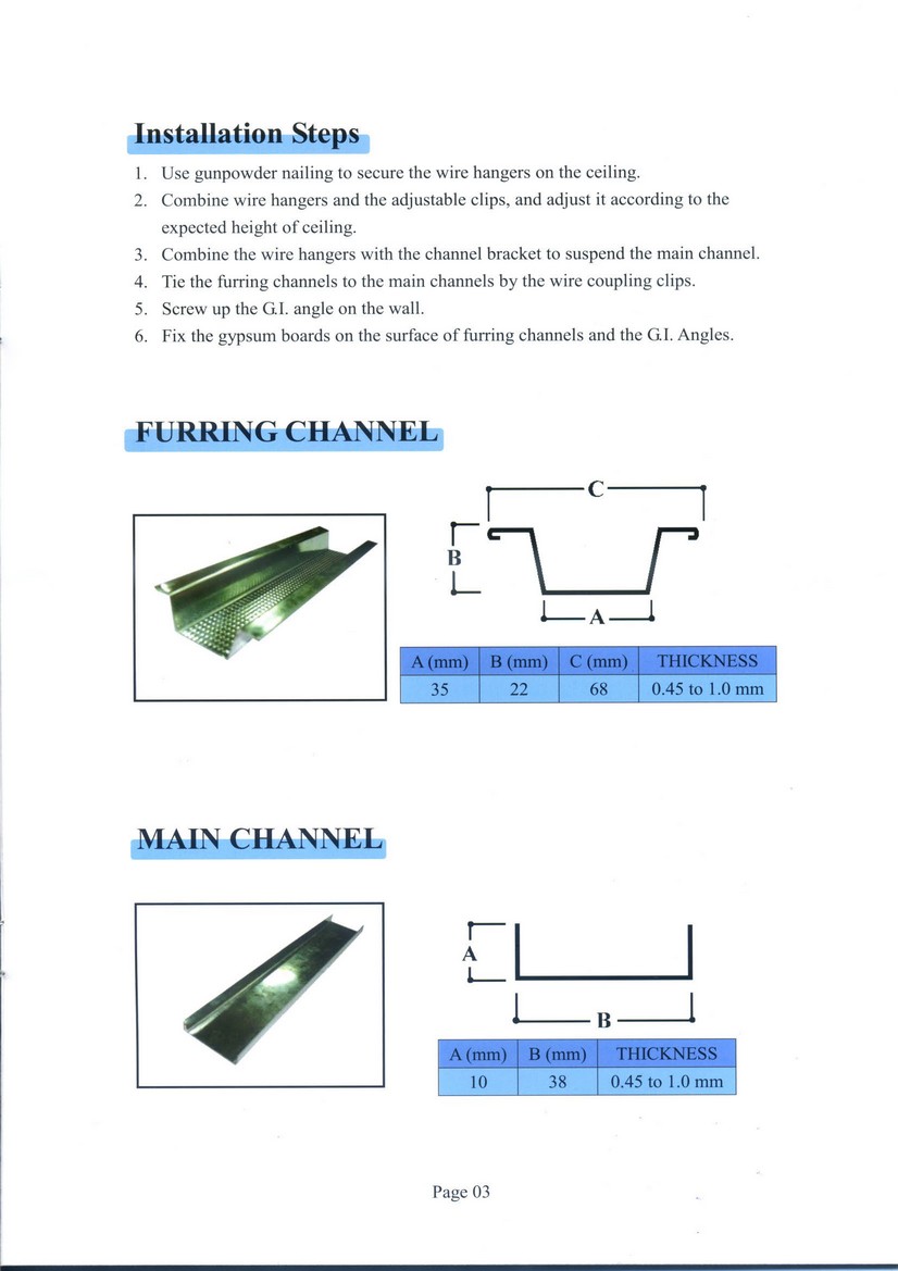 Furring Ceiling System Drywall Partition System Douglas