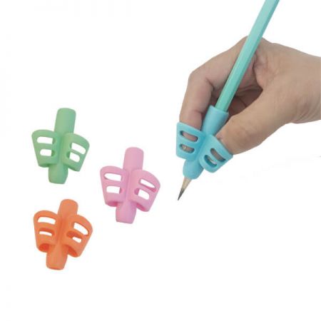 Silicone Pencil Grip - These pen grips have a soft touch, and are non-slip and non-toxic, and also have air vents designed to keep the hands from sweating over time.