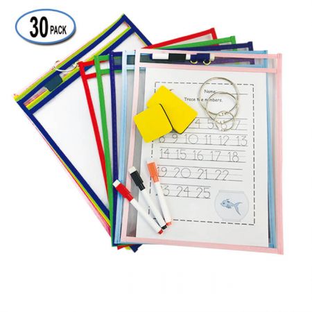 10"x13" Dry Erase Pocket Sleeve - Centered metal eyelets are perfect for easy hanging.