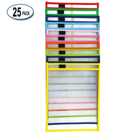 10"x14" Erase Dry Pocket with Holder - By using our Dry Erase Pockets you ELIMINATE the need to print out multiple copies.