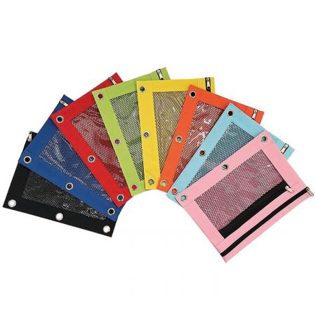 Double Pocket Binder Pouch - Pencil binder pouch case has 2 separate pocket which has a enough space to put your all pencils and accessories and help classification effectively.