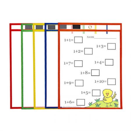 5 Pack Dry Erase Pocket - Dry Erase Pockets is durable and reusable.
