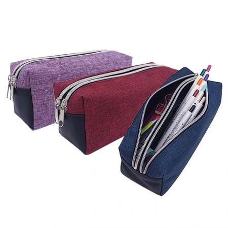 Large Capacity Pencil Case - The Polyester large capacity pencil case with separate space can offer space for 60-80 pens.
It can be used as a pencil case, office supplies organization, cosmetic bag.