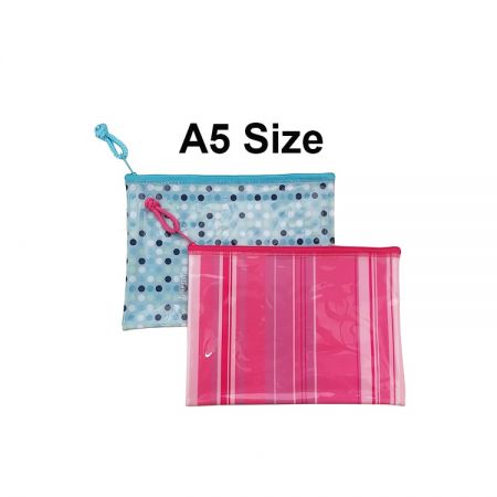 A5 Size Plastic Zip Bag - You can use them for storaging different working tools, makeup sets, artistic sets and more.