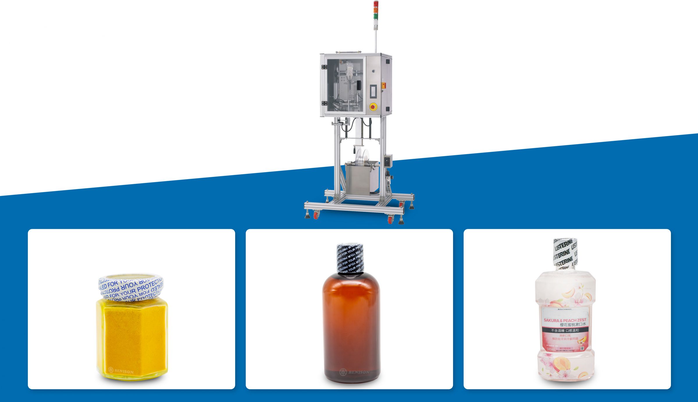 Tamper Evident Band Applicator Supply for 55 Years Benison & Co., Ltd.