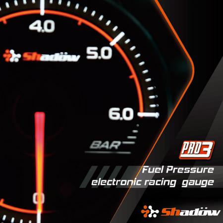 Wskaźnik wyścigowy ciśnienia paliwa - Zakres pomiarowy miernika wyścigowego ciśnienia paliwa wynosi od 0 bar do 6 bar.