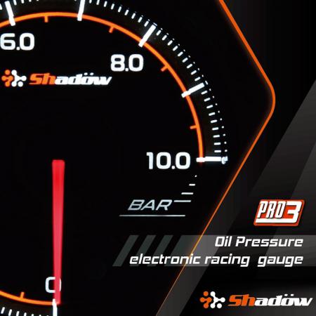 Wskaźnik wyścigowy ciśnienia oleju - Zakres pomiaru wyścigowego miernika ciśnienia oleju wynosi od 0 bar do 10 bar.