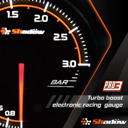 Wskaźnik wyścigowy Turbo Boost - Zakres pomiaru wskaźnika wyścigowego Turbo Boost wynosi od - 1,0 bar do 3,0 bar.