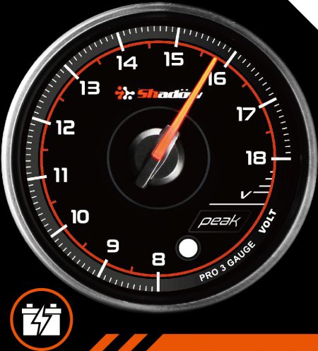 Medidor de carreras de voltaje - El rango de medición del medidor electrónico de carreras de voltaje es de 8V ~ 18V.