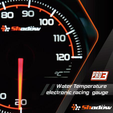 Wskaźnik wyścigowy temperatury wody - Zakres pomiaru elektronicznego miernika wyścigowego temperatury wody wynosi od 20°C do 120°C.