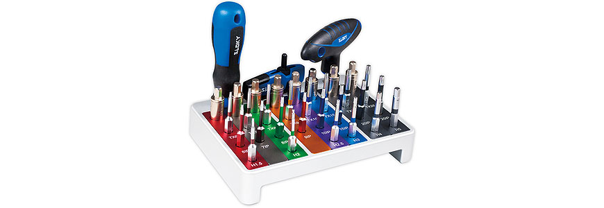 Multi pcs of
SlokyPreset Torque Screwdriver with 25mm and 50mm bits; HEX® TORX® and TORX PLUS® avaliable.<br />
