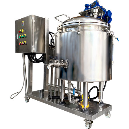 Stainless Steel Process Tanks - Jacketed stainless steel tank with agitator for heating / cooling.