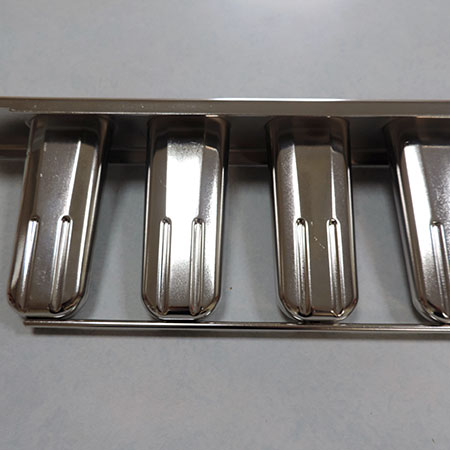 Stainless Steel Ice Pop Moulds - Stainless steel mould strips for popsicles, ice lollies and ice cream bars.