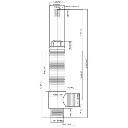 1/2 Half Inch SV182 Type Side Body 1"20UNEF Body Thread 1/2"-14NPSM Inlet 1/2"-14NPSM Outlet Widespread Rough-in Valve - 1/2 Half Inch SV182 Type Side Body 1"20UNEF Body Thread 1/2"-14NPSM Inlet 1/2"-14NPSM Outlet Widespread Rough-in Valve