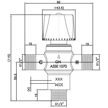 1/2-дюймовый термостатический смесительный клапан - G1/2" Термостатический смесительный клапан