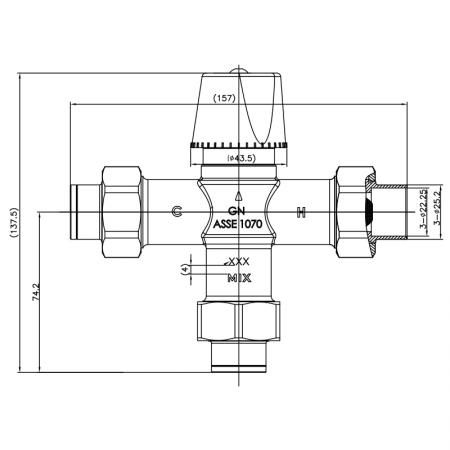 G3/4" Термостатический смесительный клапан - G3/4" Термостатический смесительный клапан