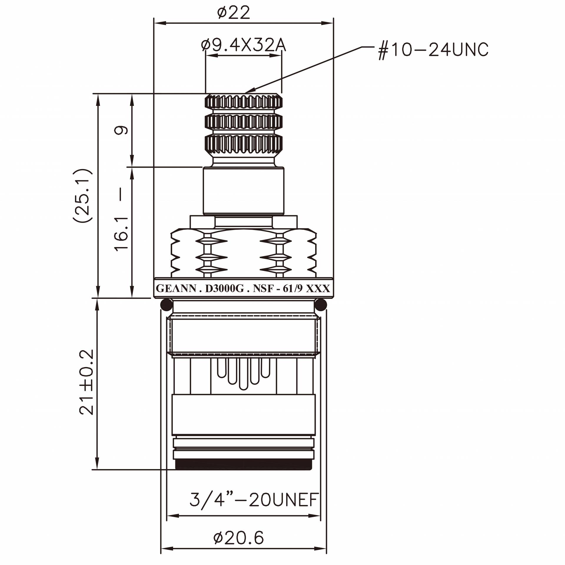 3/8 Three Eight Inch LeadFree Brass Two Handle Faucet HIT Type 9.4 X