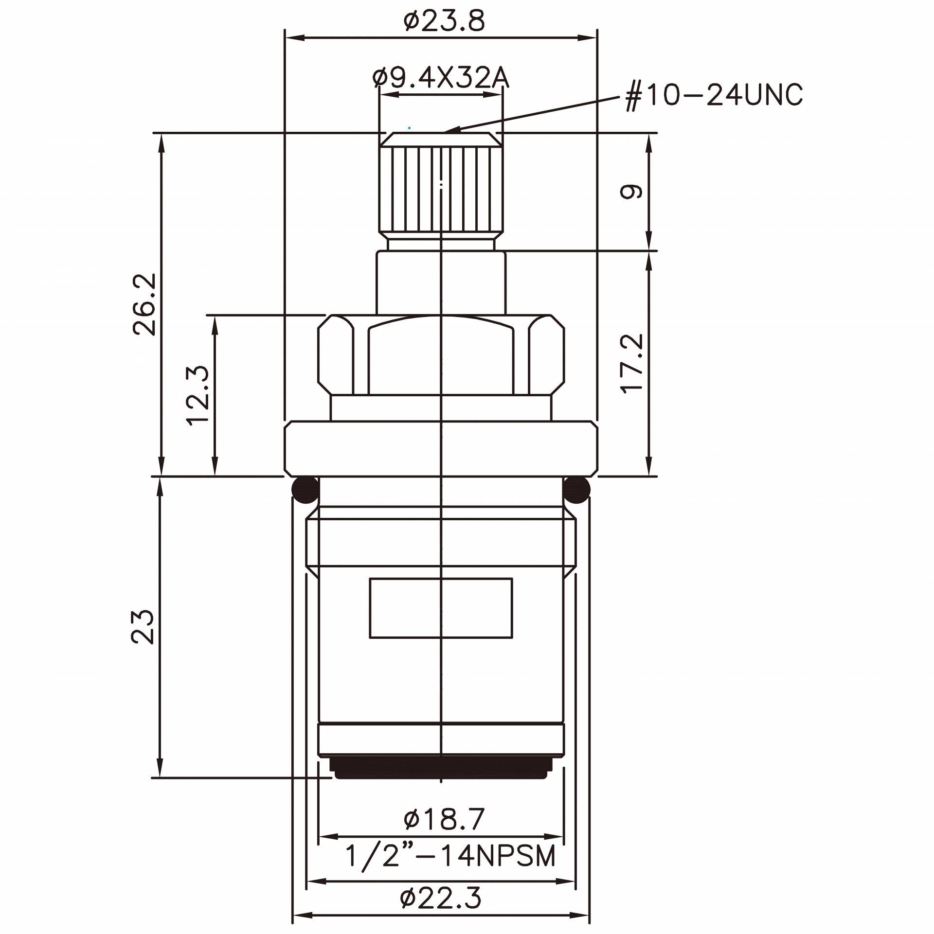 1/2 Half Inch Brass Two Handle Faucet HAG Type Chrome Plated 9.4 X 32A