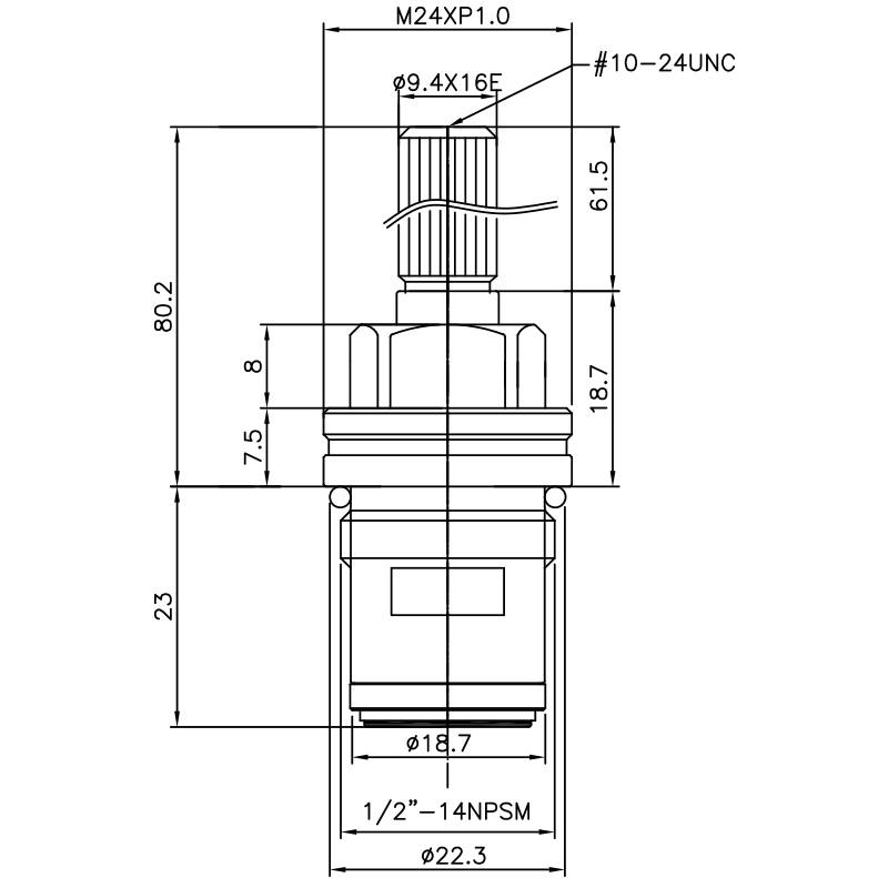 1/2 Half Inch Brass Two Handle Faucet HBC Type 9.4 X 16E Teeth 147