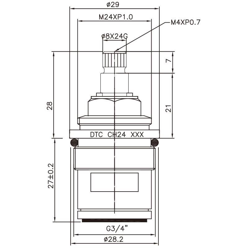 Grifo de dos manijas de latón de 3/4 cuartos de pulgada Tipo HEU 8 x