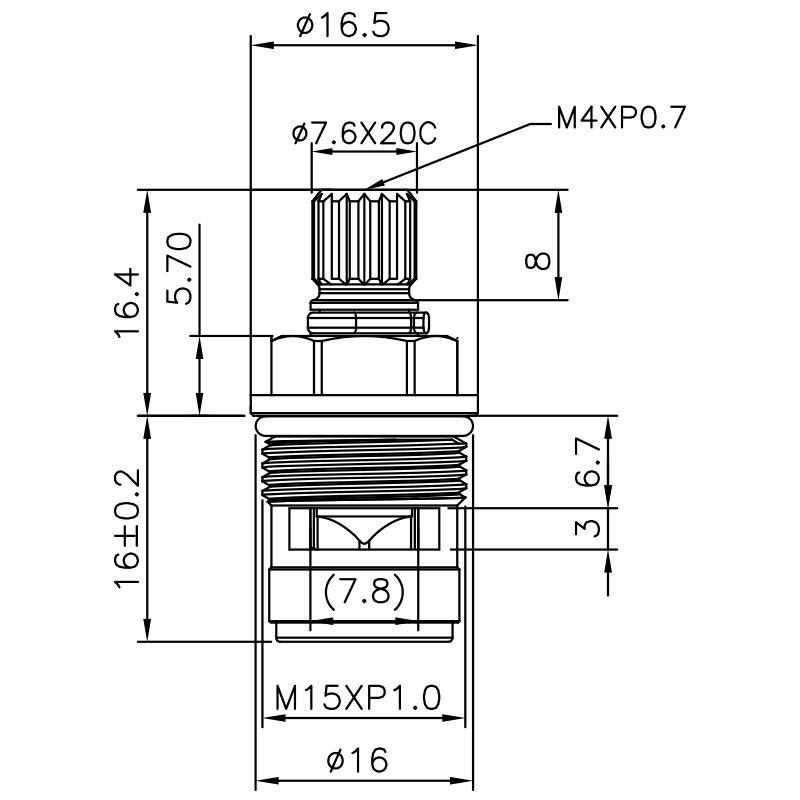 1/4 Quarter Inch Brass Two Handle Faucet HIE Type Nickel Plated 7.6 X