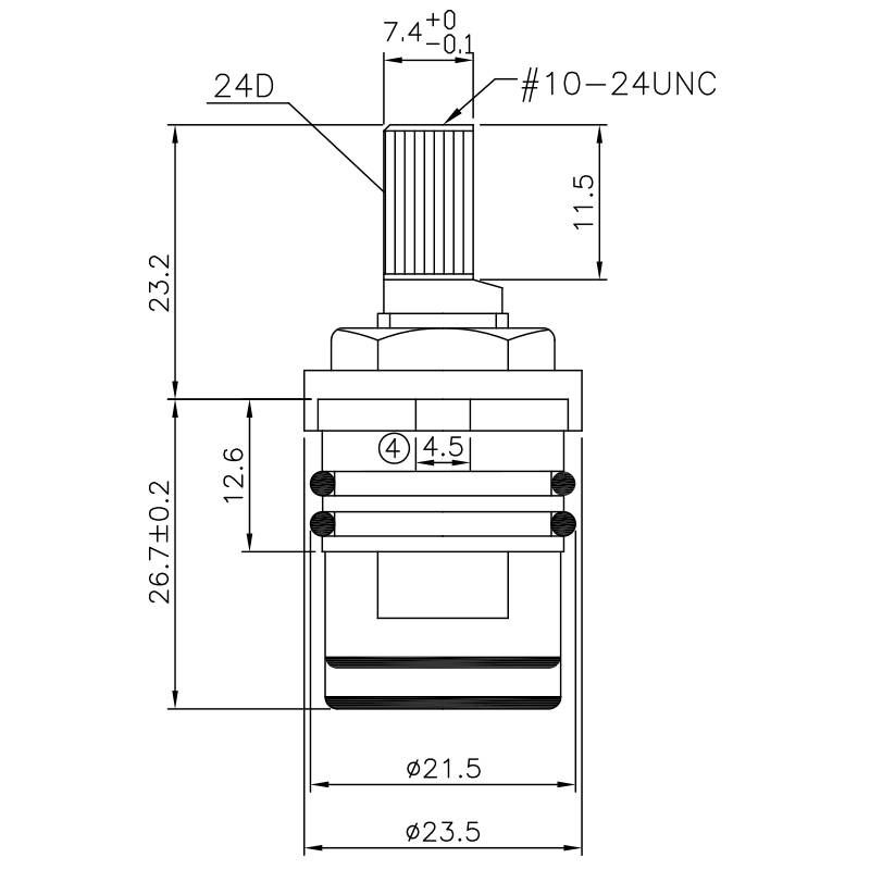 1/2 1/2 pulgada de latón de dos manijas de grifo HKM tipo 7,4 x 24D