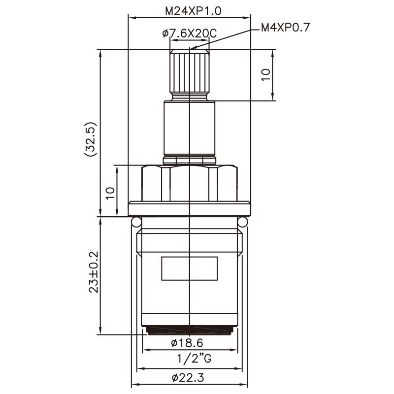 1/2 Half Inch Brass Two Handle Faucet HNH Type 7.6 X 20C Teeth 851
