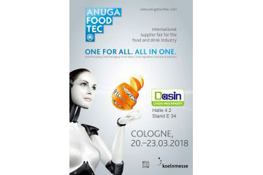 A Dasin Machinery estará na Anuga FoodTec 2018 em Colônia, Alemanha.