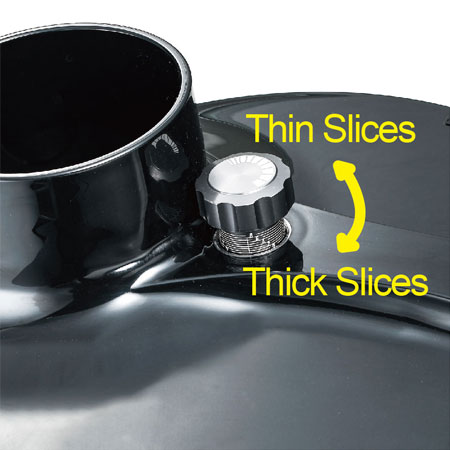 Hohe Effizienz, 3 Sekunden zum Schneiden einer Zitrone (2 mm für jede Scheibe), Dicke der Scheiben kann angepasst werden.