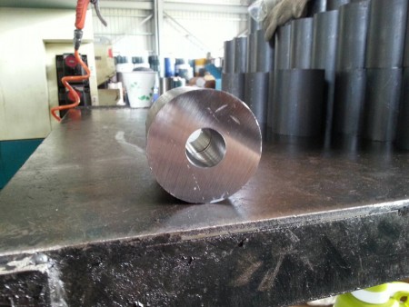 The finished steel product after high speed drilling in Ju Feng’s drilling center