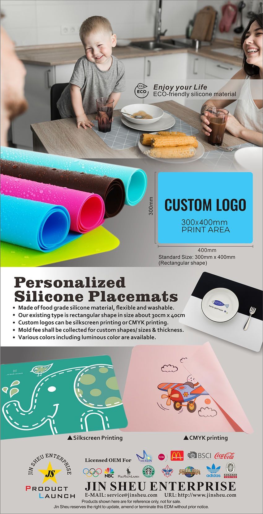 promotional silicone table placemats