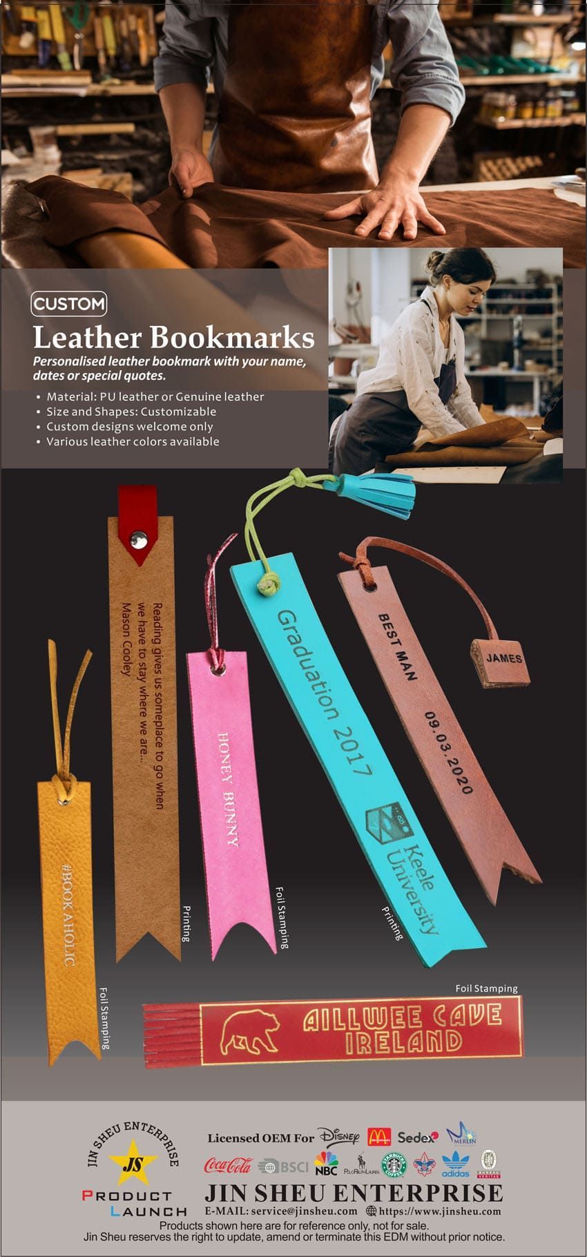 Customized Leather Bookmark
