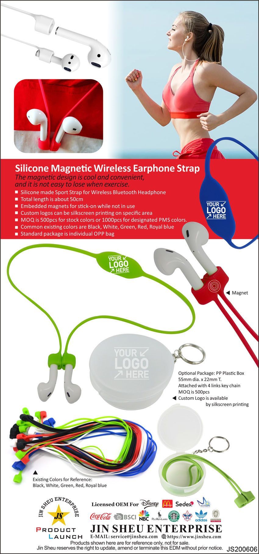 Silikonowy magnetyczny pasek do słuchawek bezprzewodowych